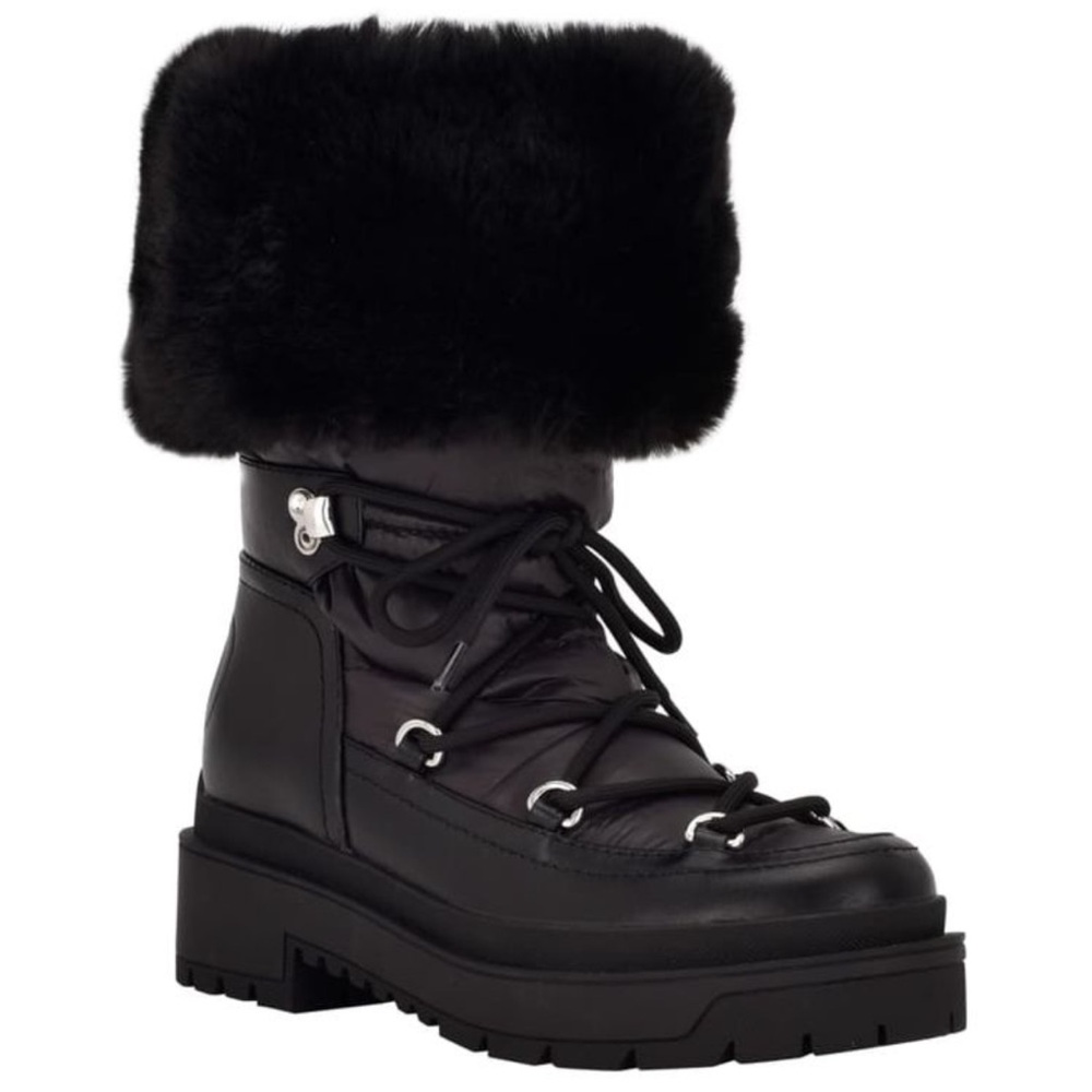 GUESS NWOT Larya Faux-Fur Black Snow Boots